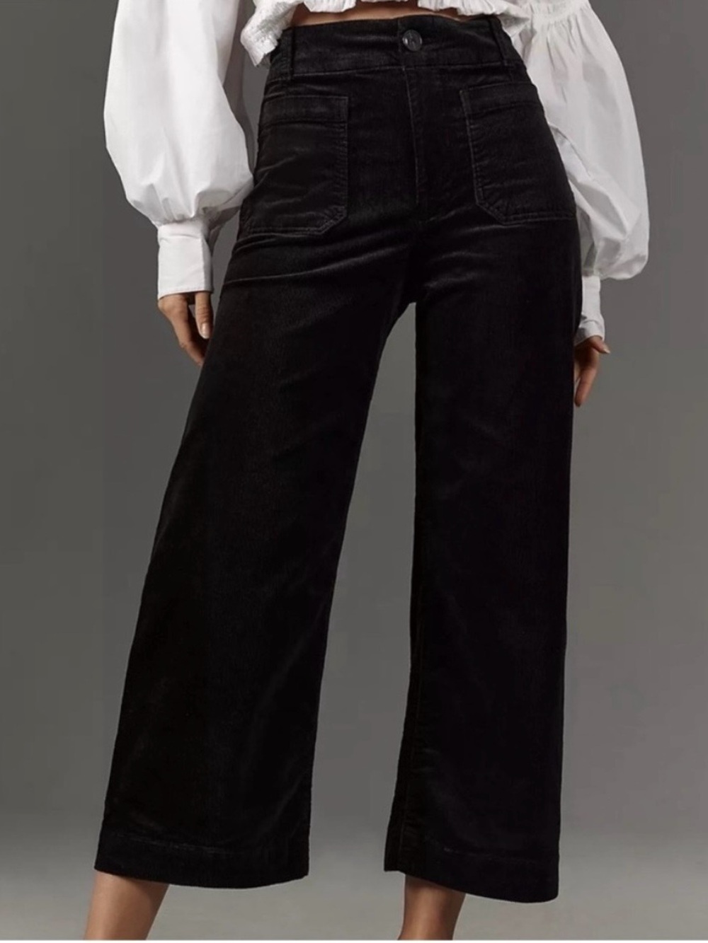 The Collette Sz28 Wide-Leg Cropped Trousers by Maeve: The Corduroy Edition